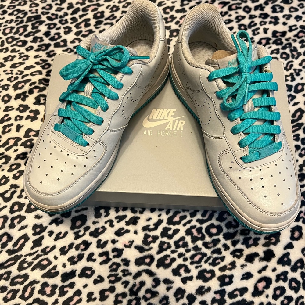 Nike Air Force 1 with Turquoise Accents